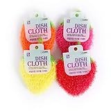 4 PCS キッチン食器洗い用アクリルワイプ、手織りワイプタオル、傷防止、タオル、食器用布、クリーニングクロス、精練パッド、スポンジやワイプの臭いなし
