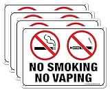 No Smoking No Vaping Sign - 4パック - 10 x 7インチ 錆びない .040 アルミニウム - UV保護 防水 耐候性 色あせ防止 - 4つのドリル穴