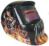 Discover winds 自動遮光溶接マスク 自動フィルター溶接マスク 太陽エネルギー ソーラー充電式 レアモデル タトゥレディ&ピストル・ファイアーパターン