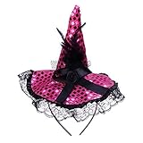 Tinksky Children Halloween Headband Feather Party Witch Hat for Costume Dress up Party Performance S