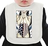 American Flag Swimsuit Babe ネクタイを有する有機ビブ Medium