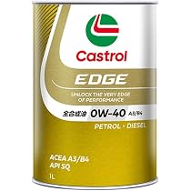 Amazon | Castrol(カストロール) エンジンオイル 0W-40 EDGE API SQ 1L