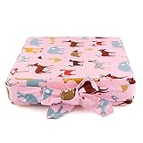 お食事クッション ベビー用チェアクッション 椅子クッション 麻布+密度の高いスポンジ製 (ピンク)