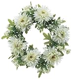 asca 造花 ガーベラミックスリース クリームホワイト