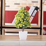 RaiFu シミュレート鉢植えの植物　かわいいホームオフィスホテル装飾 イエロー