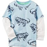 カーターズ Carter's/ ロングスリーブ レイヤードルック イグアナ ティ ブルー トップス長袖Tシャツ 4歳【並行輸入】