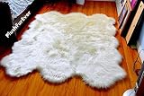 Faux Fur Sheepskin Fur Accents Shag Pelt Rug White 7 ' by Fur Accents [並行輸入品]