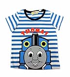 きかんしゃトーマス ボーダー 半袖 Tシャツ 子供服 (80トーマス/90cm)