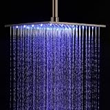 LightInTheBox 16インチステンレススチールバスルームシャワーヘッドLEDライトの色変更降雨シャワー