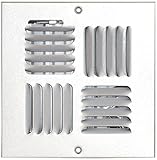 Speedi-Grille SG-66 CW4 6-Inch by 6-Inch White Ceiling/Sidewall Vent Register with 4 Way Deflection 