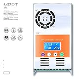60amp 48V 36V 24V 12V自動MPPTソーラー充電コントローラ最大190VDC入力LCDバックライトベント付き密閉式ゲル用NiCdリチウム電池(60A)