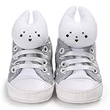 灰色　かわいい　兎　ベビーシューズ　女の子　キャンバス　シューズ ガール　スニーカー ベビー　女の子　 赤ちゃん 　幼児靴　 子供靴 　3サイズ　フラットシューズ/スニーカー キッズ 歩行練習 履き心