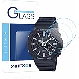【3枚入り】 Mihence Compatible with G-SHOCK GA-2100 保護フィルム, 9H ガラス保護フィルム 対応 カシオ Gショック GA-B2100 / 2100 スマート腕時計 指紋防止保護膜