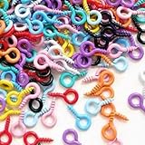 HappyHome ヒートン 金具 ネジヒートン 100個入り アクセサリー金具 ハンドメイド 手芸 DIY クラフトパーツ (マルチカラー 7x15)