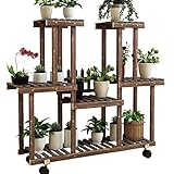 HCHWH 木製鉢植え棚リビングルームソリッドウッドフラワーポットラックバルコニー多層グリーンフラワースタンド屋内植物鉢植え盆栽植物棚吊り用多目的フラワースタンド