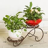 IAIZI アイアン2ポット植物プランターハーブフラワースタンド屋内と屋外用ヴィンテージスタイル、45 * 22 * 20cm - 2パックブロンズ (色 : 45 * 22 * 20cm*1 pcs