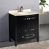 32 "バスルーム洗面所キャビネットVanity Marble Stone Top W /セラミックシンク蛇口新しい