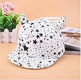 （NANAMI）帽子 キッズ キャップ 男の子 女の子　兼用 51～52cm サイズ調整 可能 Davil's Ear Cap (白色)