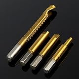 4ピースhssチタン木ねじリムーバー抽出ソウドリルねじextractorの破損しボルトナットリムーバー簡単アウトドリル穴ソウカッター
