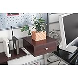 突っ張りシステムデスクパーテーション専用引出し(小) ダークブラウン色【システムデスクシリーズ】