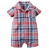 カーターズ Carter's ロンパース 半袖 綿100% Plaid Button-Front Romper 18M (78-83cm) [並行輸入品]