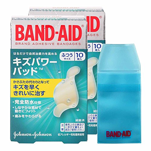 【Amazon.co.jp限定】BAND-AID(バンドエイド) キズパワーパッド ふつうサイズ 10枚×2個 +ケース付 絆創膏