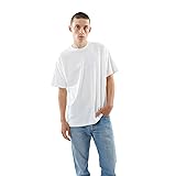 アンダーウェア 半袖 綿100％ 丸胴仕様 タグレス仕様 1P Hanes T-SHIRTS SHIRO クルーネックTシャツ HM1-X201-010-L