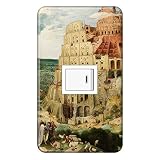 スイッチプレート カバー 西洋名画 ピーテル・ブリューゲル バベルの塔 1つ穴