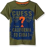 GUESS Big Boys' Short Sleeve Front Graphic T-Shirt Deep Jungle 10 [並行輸入品]