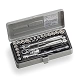 トネ(TONE) ソケットレンチセット S2187C 差込角6.35mm(1/4") ミリ&インチ 内容25点 シルバー