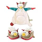 My First Nici Comforter Plush Owl Blanket and Rattling Baby Booties Set [並行輸入品]