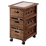 ワゴン 桐 3段 幅30×奥行40×高さ58cm 吸湿 防虫 ブラウン