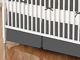 SheetWorld - MINI Crib Skirt (24 x 39) - Flannel - Dark Grey - Made In USA by sheetworld