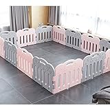 Caraz(カラズ) ベビーサークル ベビーゲート マットセット パネル8枚 148×148×60cm グレーピンク