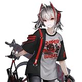 MZYSTJ Arknights アークナイツ ダブリュ 印象Tシャツ W コスプレ衣装 男女兼用 春夏服 (Tシャツ,XXXL)