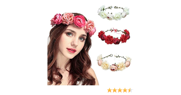 Amazon ヘア花輪 頭の花輪 花かんむり ヘッドドレス 髪飾り お花の冠 ヘアアクセサリー 造花 花嫁 新婦人 結婚式 ウェディング 誕生日パーティー 写真撮影 サイズ調節可 美しい 子供 大人 ホワイト ヘアアクセサリー おもちゃ