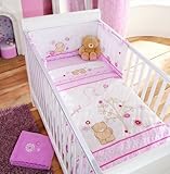 Forever Friends 'beautiful' by izziwotnot Cot/cot bed Quilt for baby girls nursery - Pink by Forever