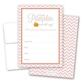 24 Little Pumpkin Chevronベビーシャワーfill-in招待状 ピンク 43237-2