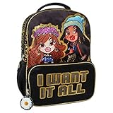 Bratz Big Girls I Want It All Front Zipper Pocket 16 Inch Backpack, Black, One Size [並行輸入品]