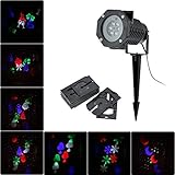 docooler 6W 4LED RGBW 屋外ガーデン風景芝生プロジェクター フィルムランプ レッドスカイスター スポットライト 10PCS交換可能なパターン レンズカード ハロウィン クリスマスパ