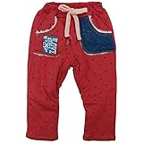 CHILD CHAMP(チャイルド チャンプ) 天竺裏モコモコファー水玉ボンディングパンツ 130cm /レッド NO.C-86144355