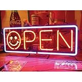 ネオンサイン スマイル オープン SMILE OPEN ネオン管 ネオンライト 店舗照明 ガレージ アメリカン雑貨