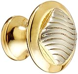 Laurey 11008 Cabinet Hardware 1-5/8-Inch Waverly Knob, Brushed Satin Nickel and Gold [並行輸入品]