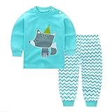 キッズパジャマ ホーム ウェア 子供服 男の子 女の子 上下セット アニマル 春 秋 冬 寝巻き カジュアル お出かけ (80)