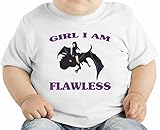 Girl I Am Flawless Slogan オーガニックベビーTシャツ 12 - 18 Months