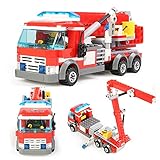 Kazi単純なパッケージFireシリーズBuilding BlocksセットAerial Ladder Fire Truck with Mini Figure 244ピース