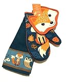 Mainstays Happy Harvest Autumn Fox Fall Kitchen Set - Potholder, Oven Mitt, and Towel