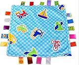 ComfortingブルーGeneric Baby Blanket withサテンタグ