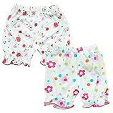 ハイキングフライ(Hikfly)2枚組ベビー服女の子 赤ちゃん柔らかい綿バブルパンツブルマ (花の) (S/6-12ヶ月, A)