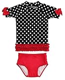 ラッフルバッツ　RuffleButts ラッシュガード上下セット　ビンテージポルカドット (2T(83-89cm)) [並行輸入品]
